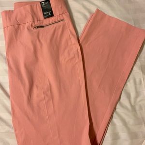 MY&C pink straight leg pull-on pants. Large